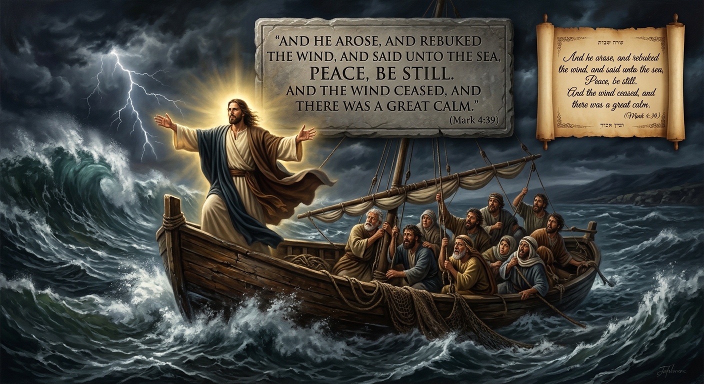 Jesus calming the storm on the Sea of Galilee — Mark 4