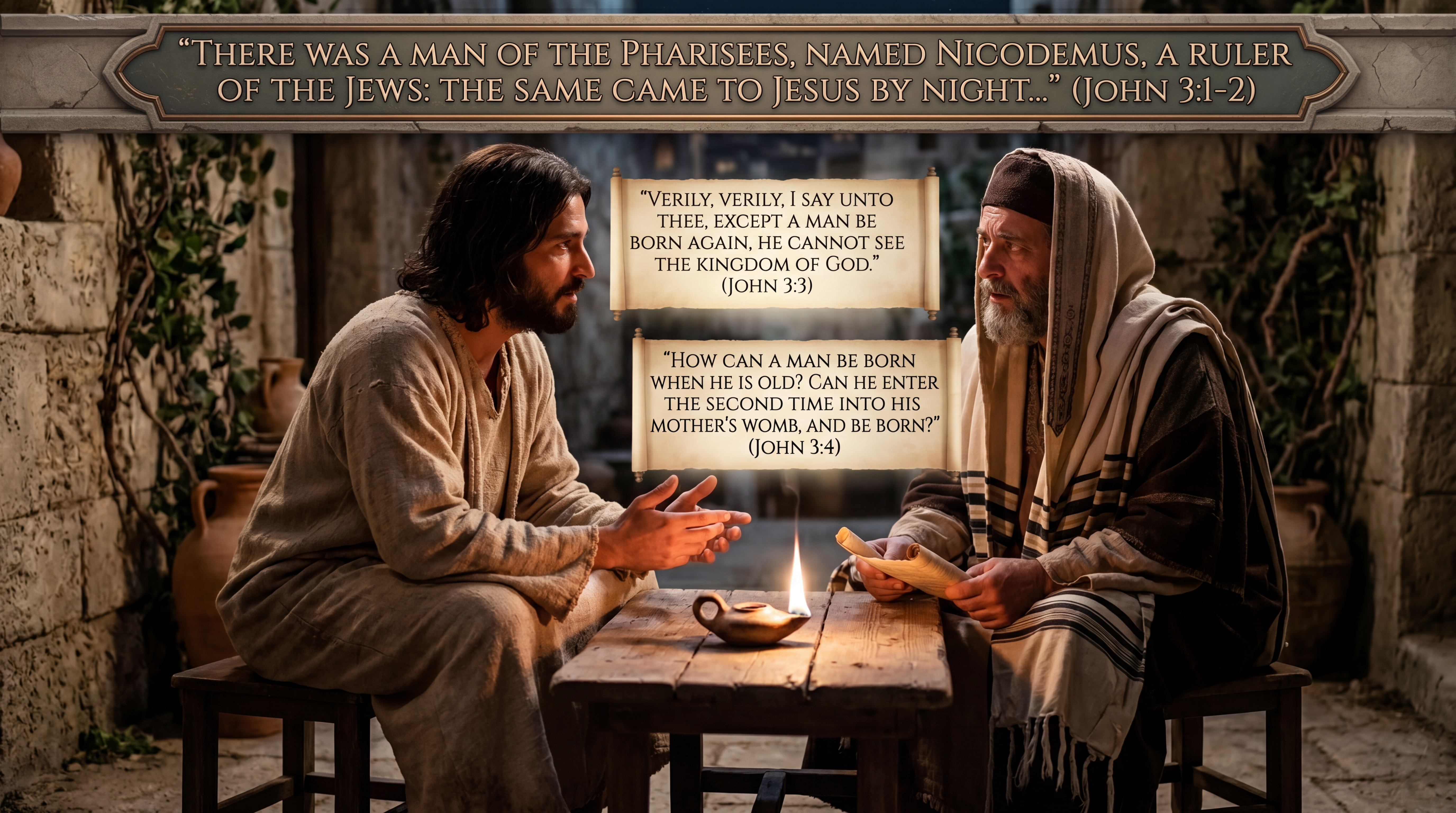 Nicodemus visiting Jesus by night — John 3