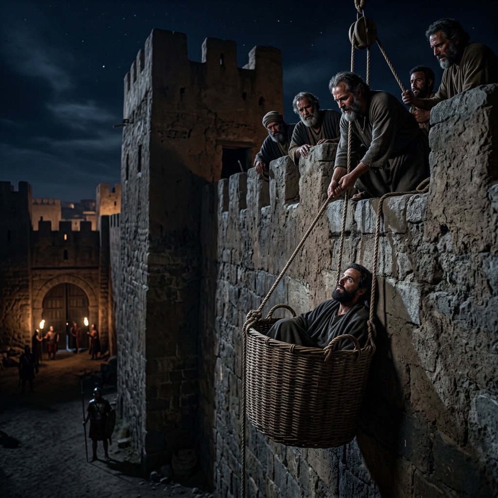 Let Down in a Basket — Acts 9:25