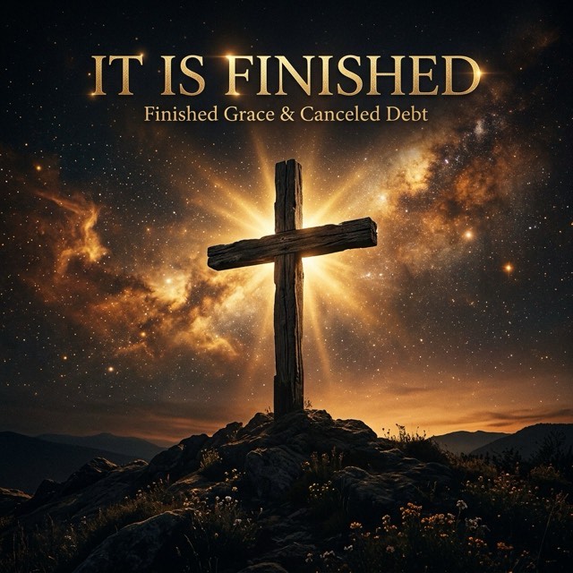 It Is Finished: The Verbatim Truth of Canceled Debt and Completed Grace — faith devotional hero image for Grace Notes Ministries