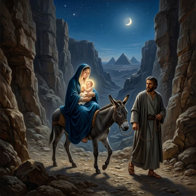 Flight to Egypt · Grace Notes Ministries illustration