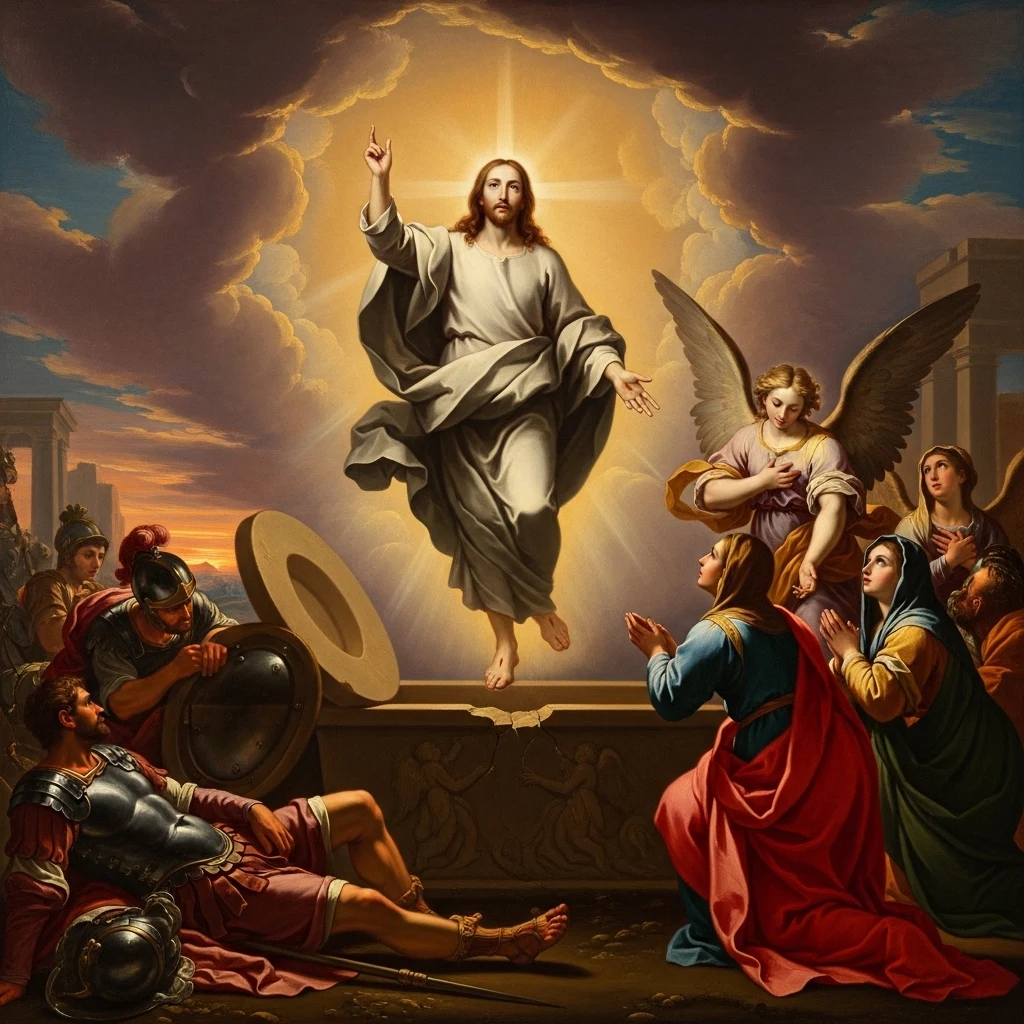 He Is Risen — classical devotional oil painting