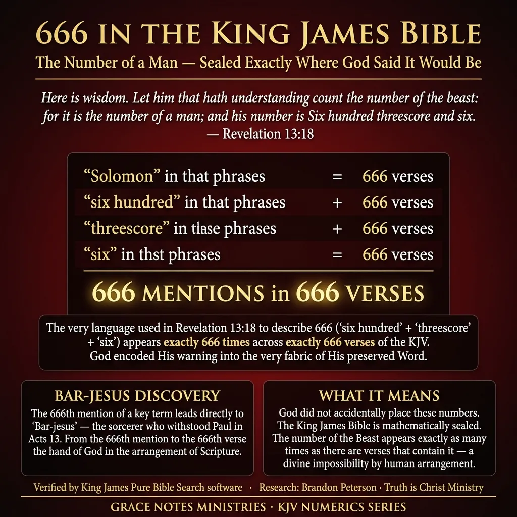 666 in the King James Bible — The number of the beast appears in exactly 666 mentions across 666 verses