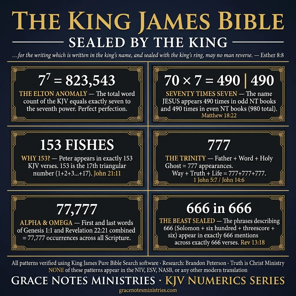 The King James Bible Sealed By The King — all six KJV numeric patterns master poster
